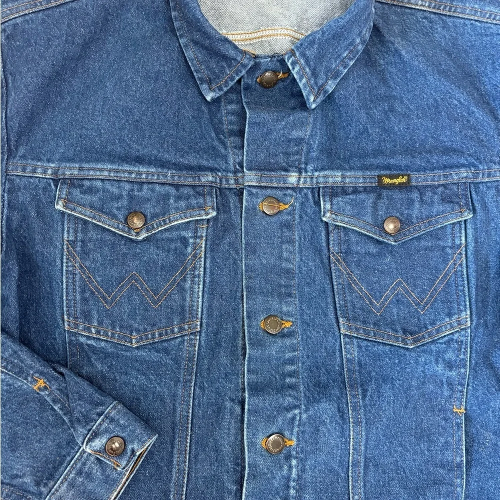 VTG Wrangler Long Sleeve Denim Jean Jacket Size Large